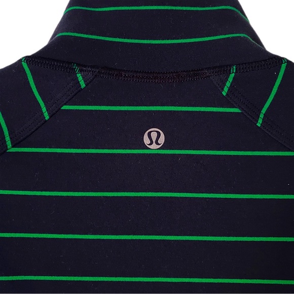 Lululemon Jacket Zip-Up Nice Asana Slalom Blue and Green Running Striped Size 10 - Picture 6 of 7